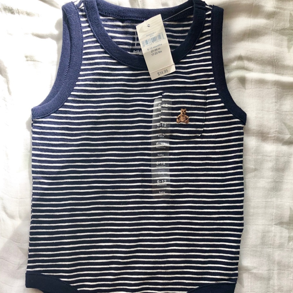 NWT Gap striped tank bodysuit/romper 6-12 mos
